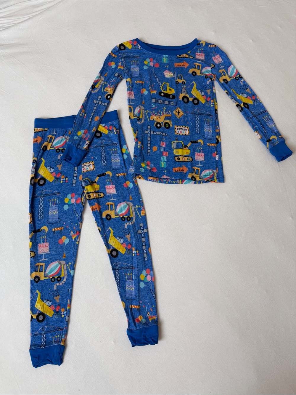 Little Sleepies Birthday Construction Pajamas Size 3T